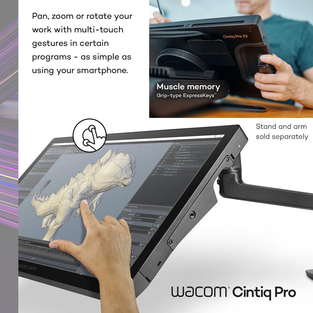 Wacom Cintiq Pro 22 Drawing Tablet with Screen, 21.5' Ultra HD 4K. 10-bit 120Hz Touchscreen Display Graphic Arts Tablet with Pro Pen 3, for Windows PC, Mac, Linux
