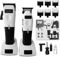 TPOB Play Barber Hair Clippers & Trimmer for Men 7500 RPM with Rubber Grips (White 2 Set)