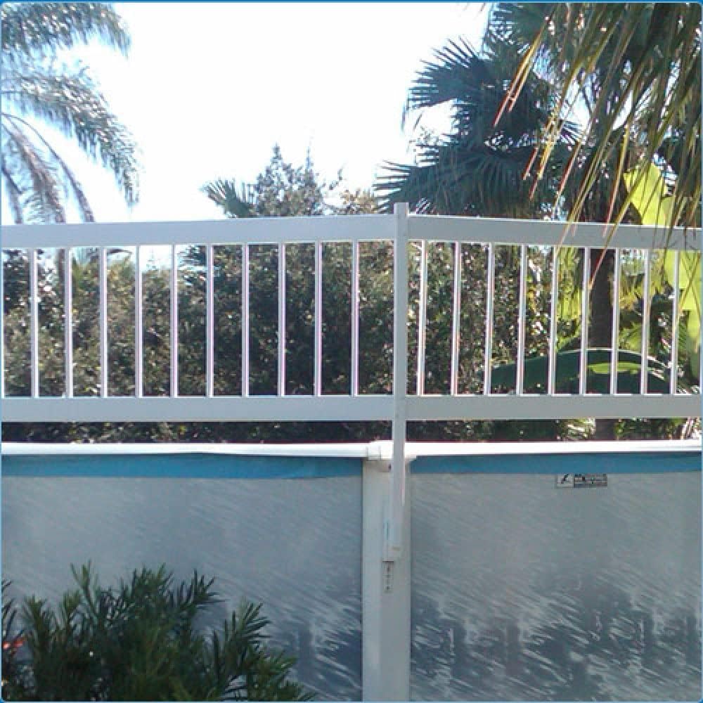 Aqua Select Above Ground Swimming Pool Resin Safety Pool Fence Base | Premium Quality UV Protected Vinyl | Keeps Pool Toys in and Intruders Out | Kit A - 8 Sections | Easy Installation | White