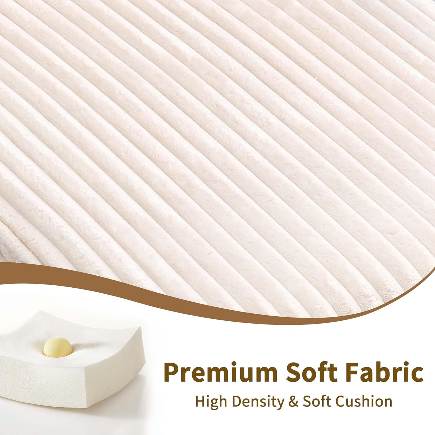 Majnesvon Modern Corduroy Fabric Sofa Bed Futon,3 in 1 Convertible Pullout Sleeper Couches with 3 Reclining Backrests,Small Sofa Chair Bed for Living Room Bedroom (White)