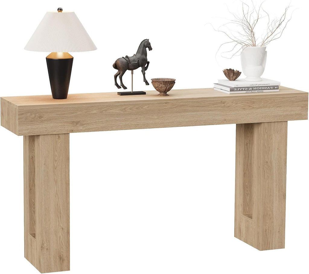 Garvee 63' Long Narrow Rectangular Console Table, Farmhouse Wood Entryway Table for Hallway, Foyer & Living Room, Sofa Table Behind Couch, Industrial Accent Table,Natural