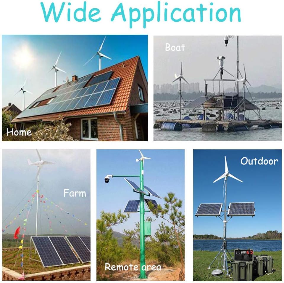 700W Solar Wind Hybrid Kit for Cabin:400W 12V Wind Turbine Generator/3pcs 100W etfe Flexible Solar Panels Monocrystalline/30A PWM Charge Controller/Cable/Connector