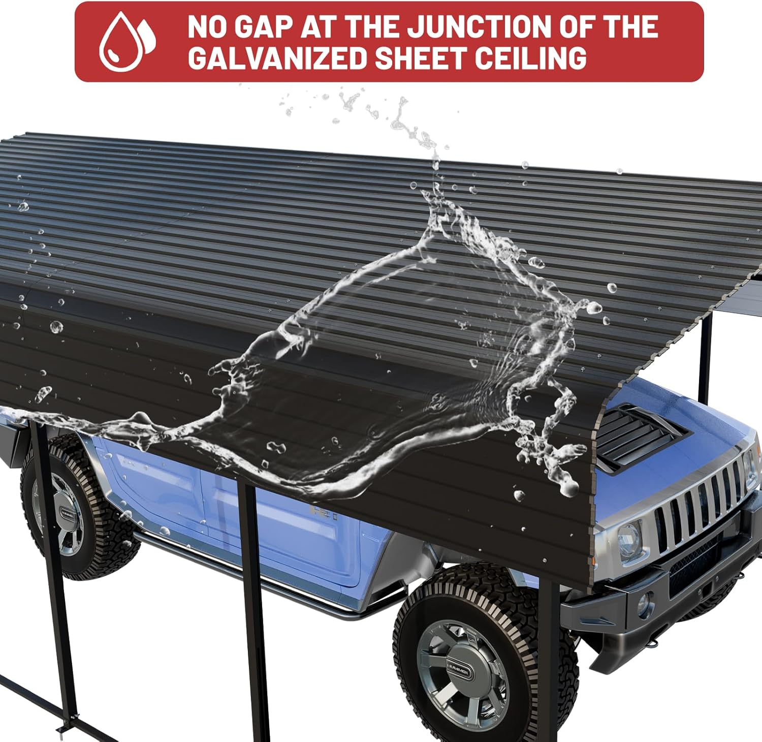 NUGRIART Metal Carport 13 x 20 FT with Heavy Duty Frame & Galvanized Steel Roof, Metal Car Garage, Sturdy Canopy Shelter for Car, Truck, Pickup, SUV, Tractor, and Boat