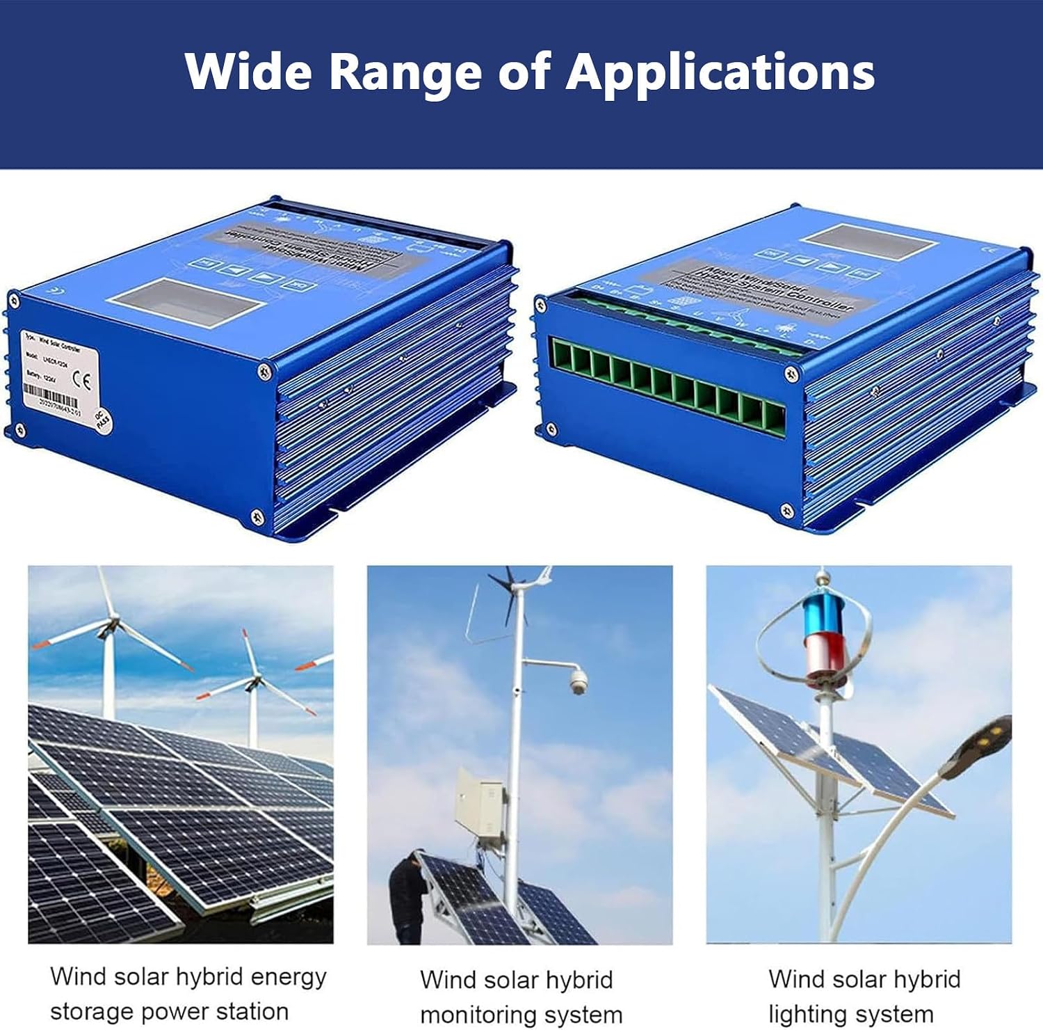 Wind Solar Hybrid Charge Controller 12000W Wind Solar Turbine Generator Controller with Dump Load, 12V/24V/48V Automatic Controller for Home, Boat, Street Light,48V