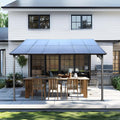 10' x 12' Outdoor Pergola Gazebo, Wall-Mounted Lean to Metal Awning Gazebo with Roof, Large Heavy Duty Garage Top Tent for Patio, Decks, Backyard