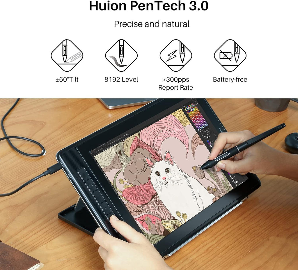 HUION Kamvas Pro 13 2.5K QHD Graphics Drawing Tablet with Screen and Artist Glove