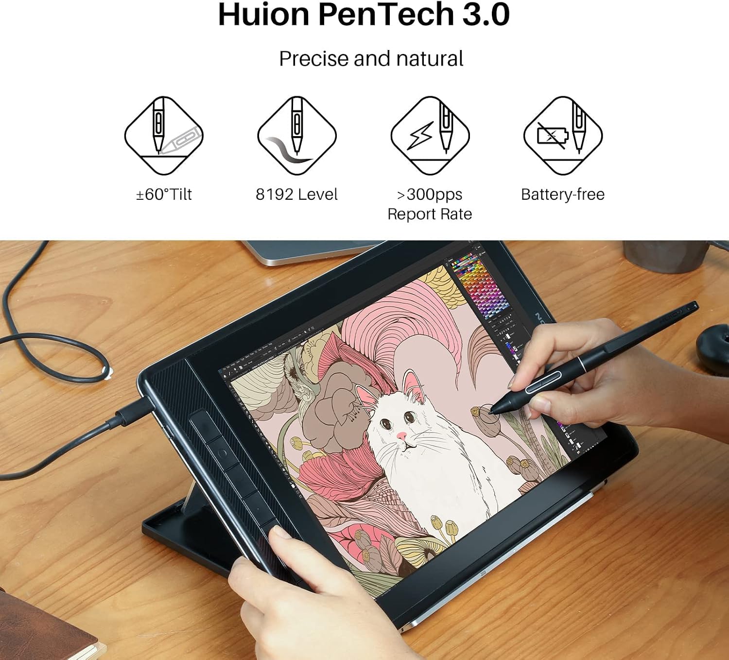 HUION Kamvas Pro 13 2.5K QHD Graphics Drawing Tablet with Screen and Artist Glove