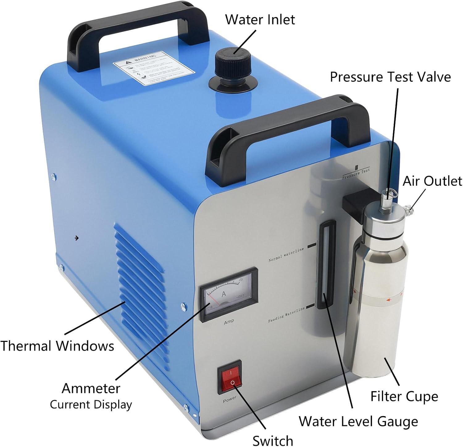 Oxygen Hydrogen Gas Flame Generator Torch Water Welder Acrylic Flame Polisher 75 L/H Portable Acrylic Flame Polishing Machine with Gas Torch AC 110V 300W