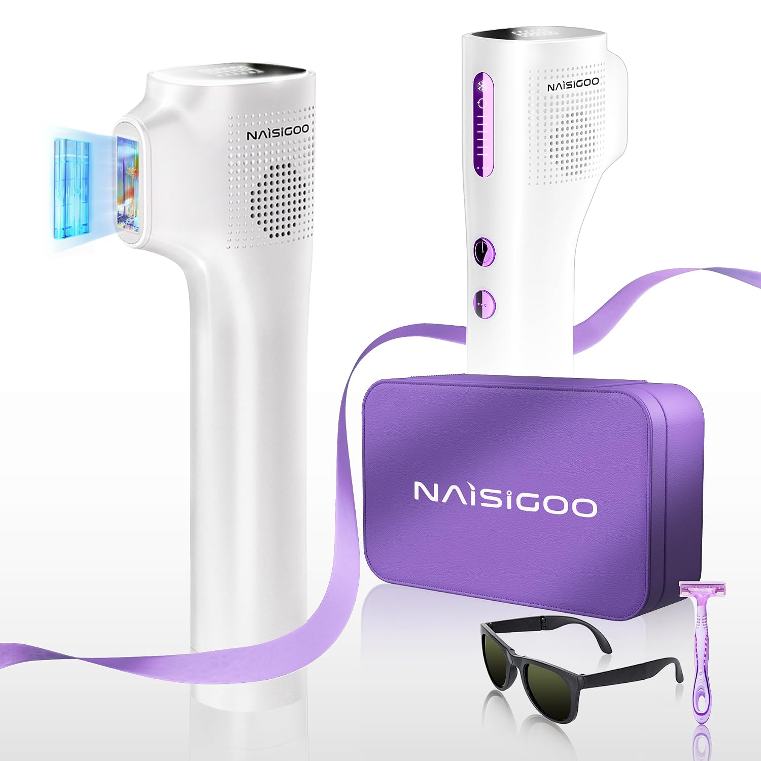 Laser Hair Removal Device for Women and Men, IPL Painless Sapphire with 40F Ice-Cooling System, Safe, Long-Lasting Hair Removal for Home, Face, Legs, Back, Bikini Line