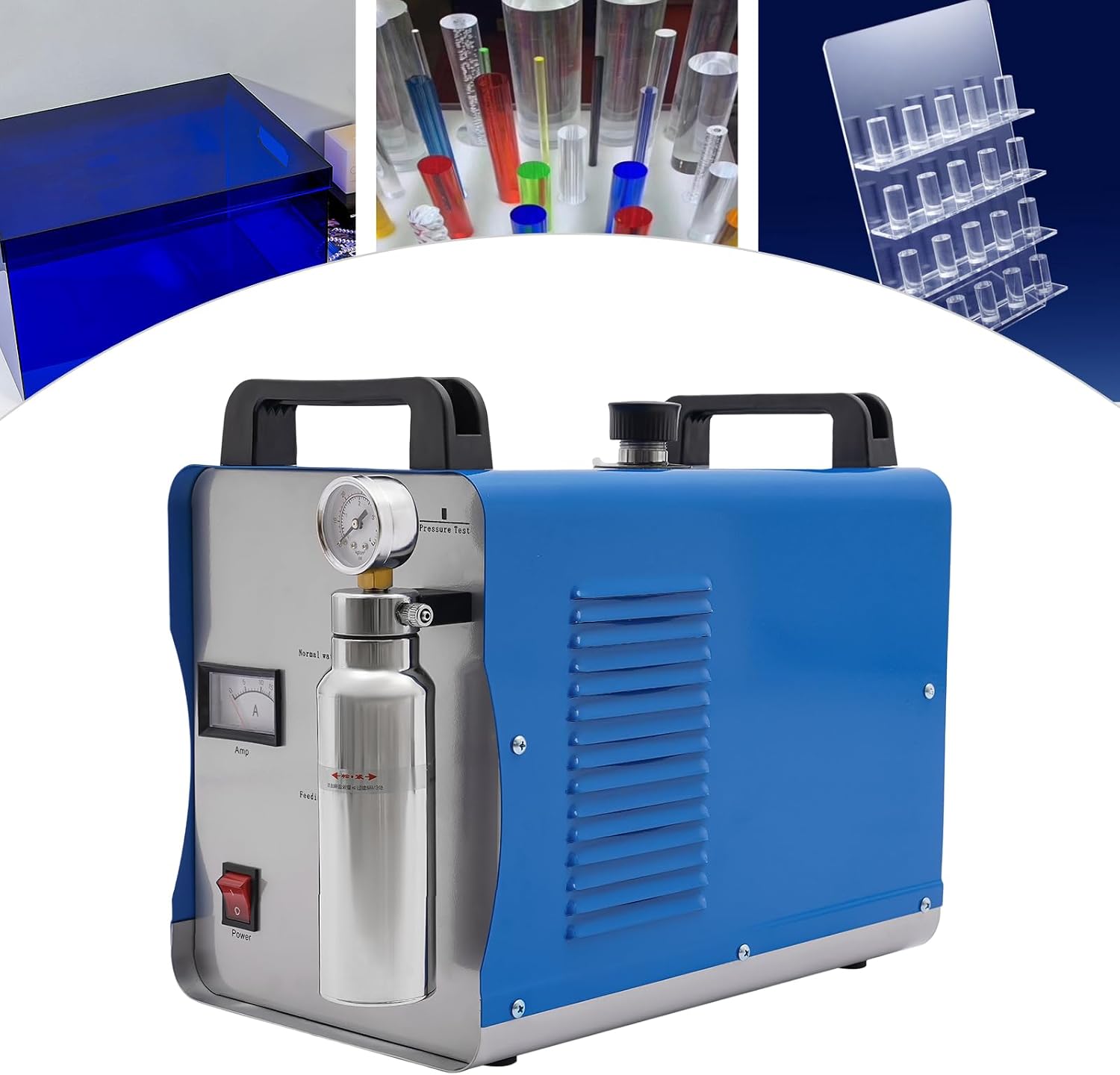 95L 400W Oxygen Hydrogen Water Welder Flame Generator, H180 Acrylic Flame Gas Flame Generator