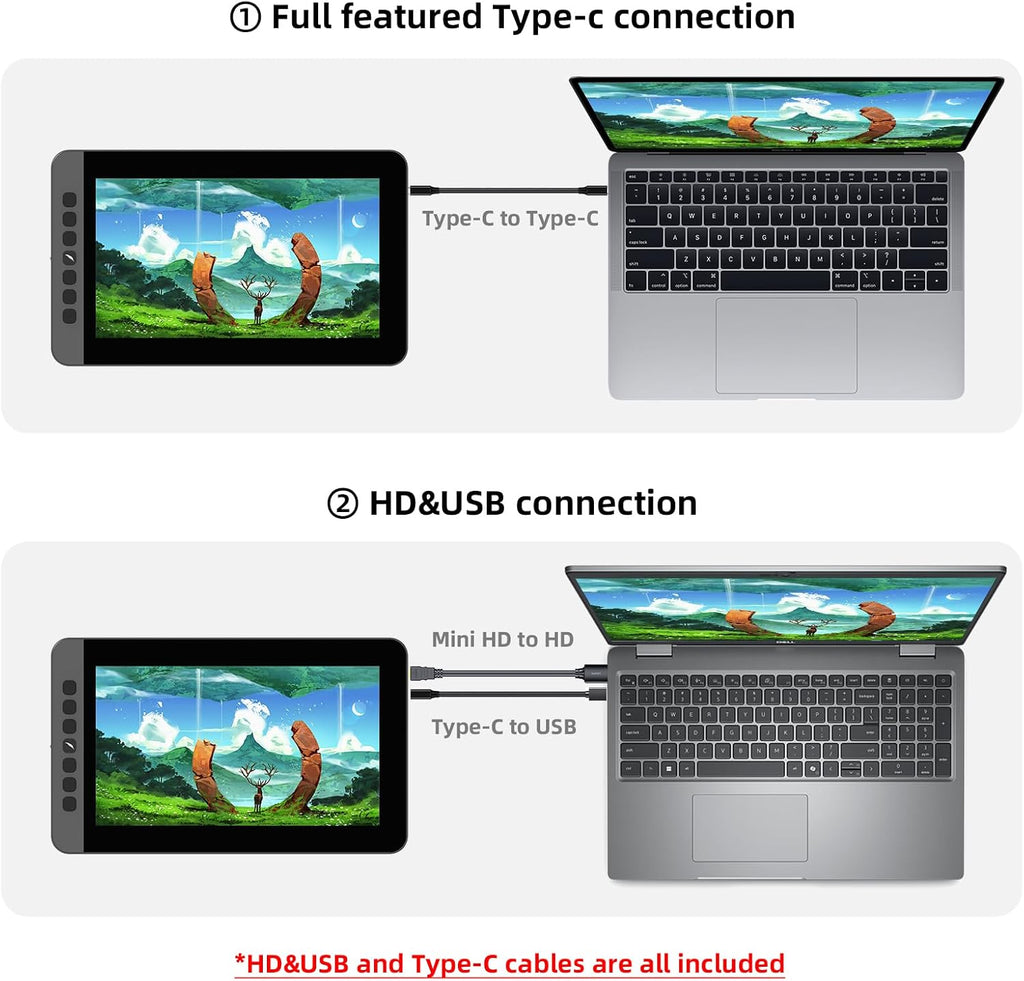 11.6 Inch Drawing Tablet with Screen, Full-Laminated Anti-Glare Graphics Drawing Monitor, 127% sRGB, 8192 Pressure Stylus Pen, Compatible with Windows/Mac Major Design Software