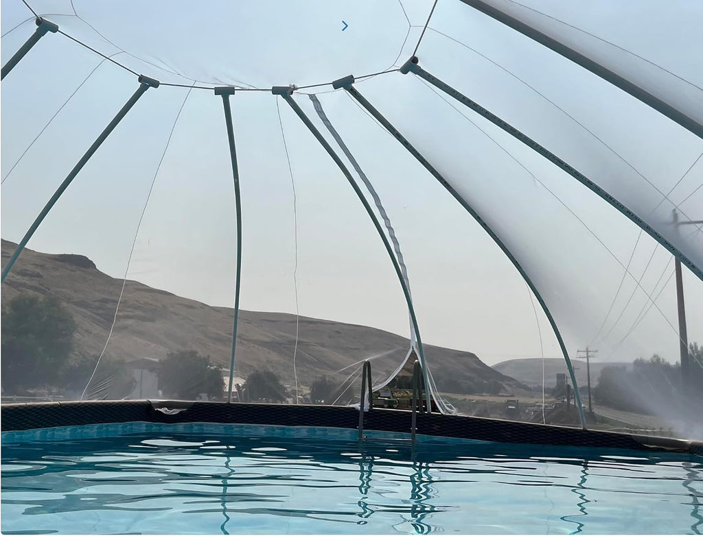 Pool Net Dome for 8' W x 14'-16' L Pools | 6 of 7 Parts Included. NOT Included are THE Poles Made of Inexpensive PVC Pipe to BE Purchased BY Customer.
