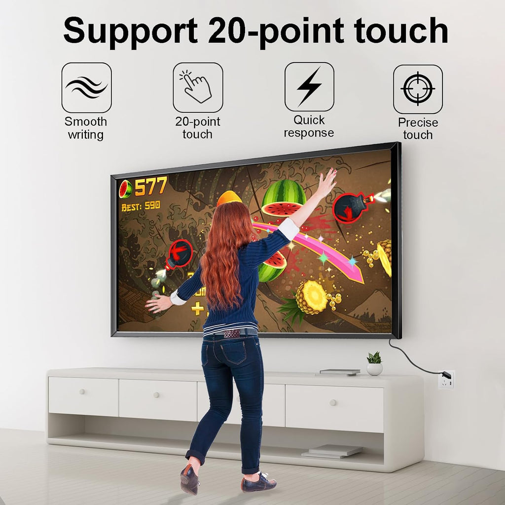 24-Inch Infrared Touch Frame - Driver-Free Plug & Play Touch Screen Panel, Anti-Glare & High Sensitivity, Compatible with Touch Screen TVs, Smart Boards, Industrial Monitors