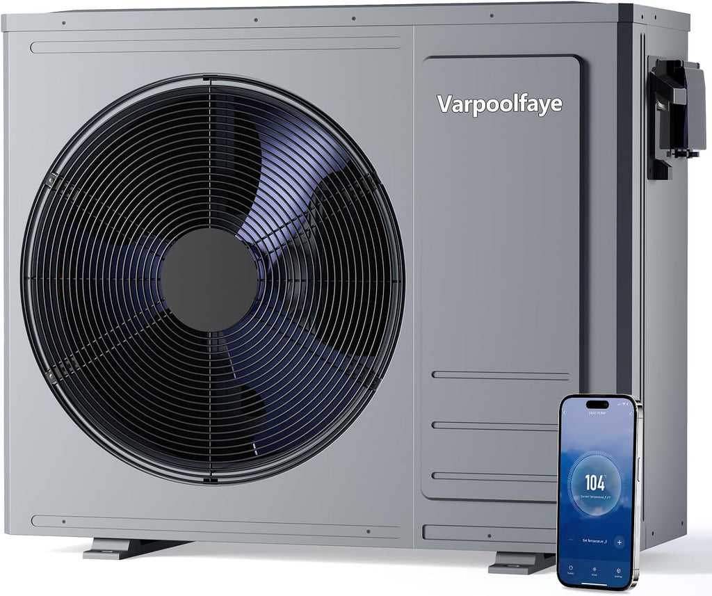 35100 BTU Electric Pool Heater for Inground Pool 10000 Gallon Above Ground Pool Heater Swimming Pool Heater Pump Heating or Cooling WiFi Control Schedule 220V 60HZ