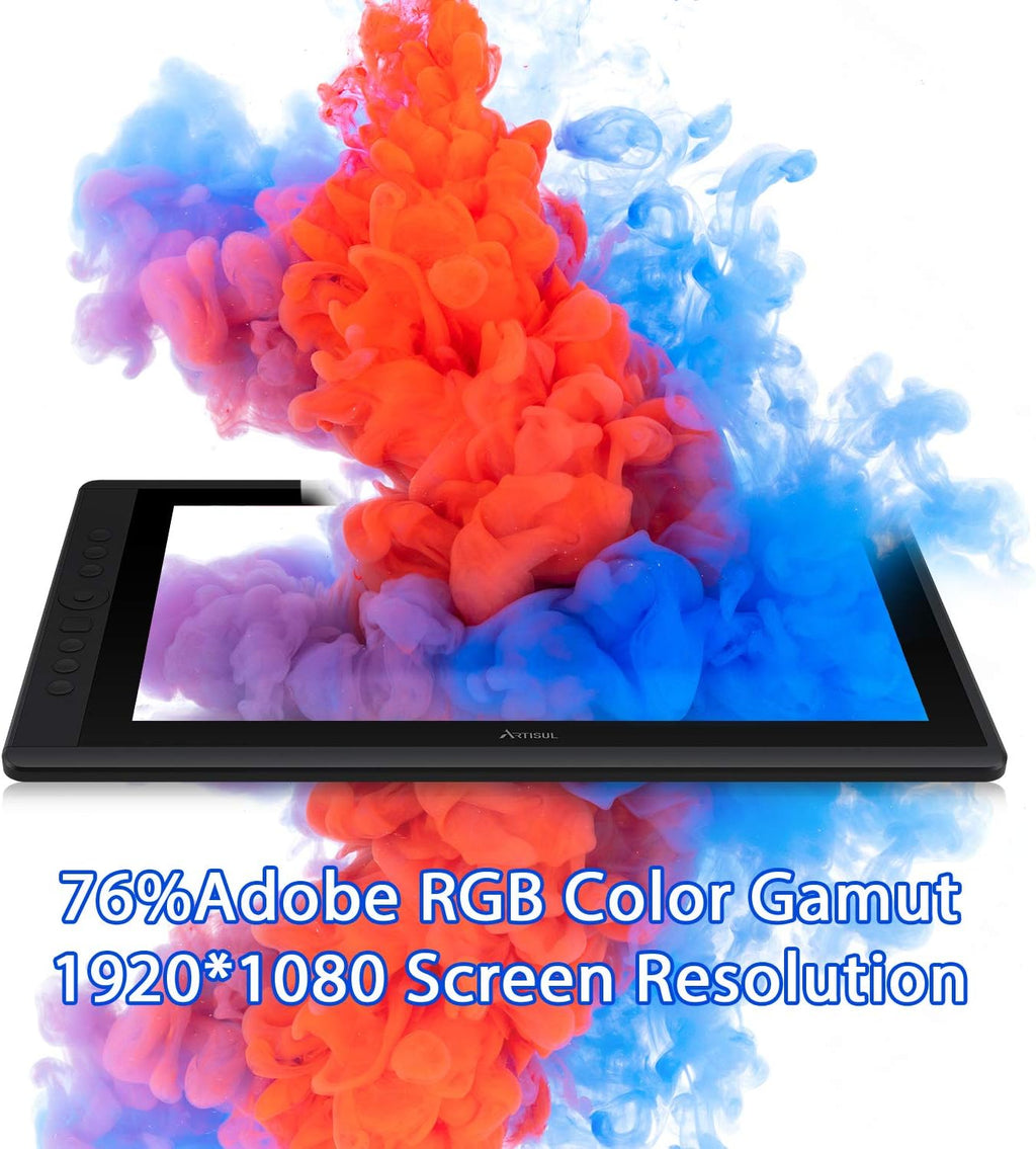 Artisul D16 15.6 Inch Drawing Tablet with Screen IPS Graphics Drawing Monitor Full Laminated Pen Display Battery-Free Stylus 8192 Levels Pressure Sensitive 7 Shortcut Keys A Dial for Windows, Mac