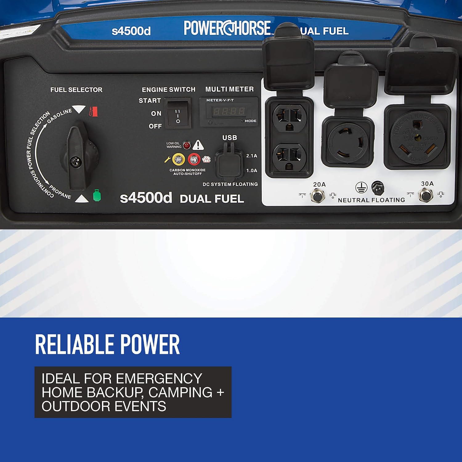 Powerhorse Portable Dual Fuel Generator, 4500 Watts