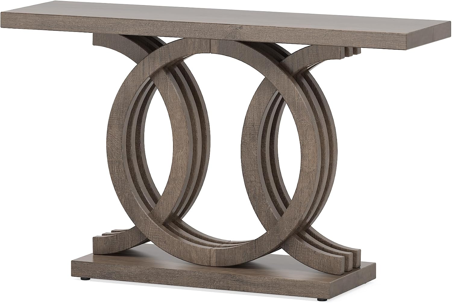 Tribesigns 55 inches Console Table with Unique Base, Vintage Wooden Entryway Sofa Table, Unique Long Accent Hallway Table for Decoration and Organization (Brown)
