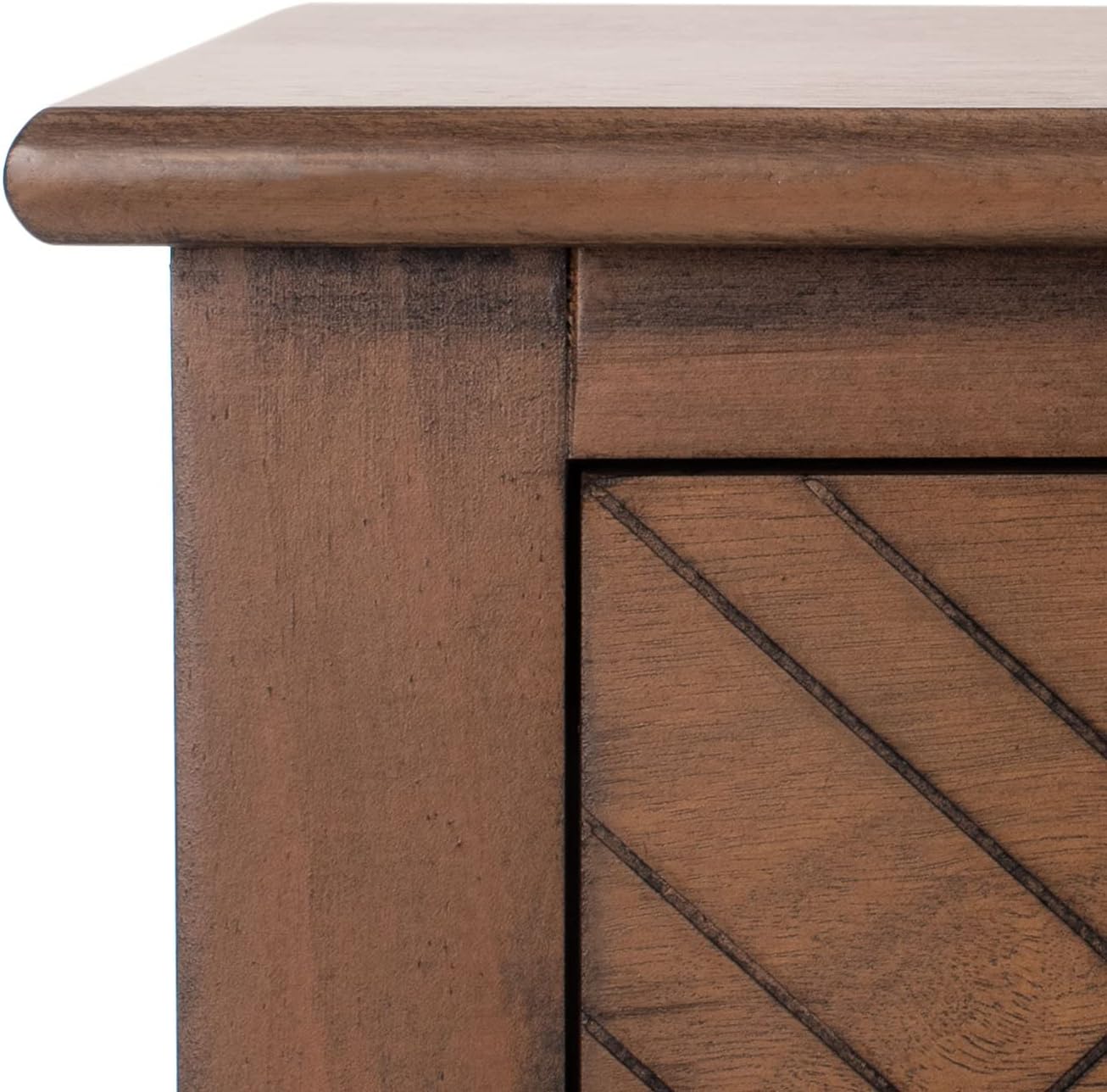 SAFAVIEH Home Collection Peyton Brown 3-Drawer Lower Shelf Console Table CNS5705C