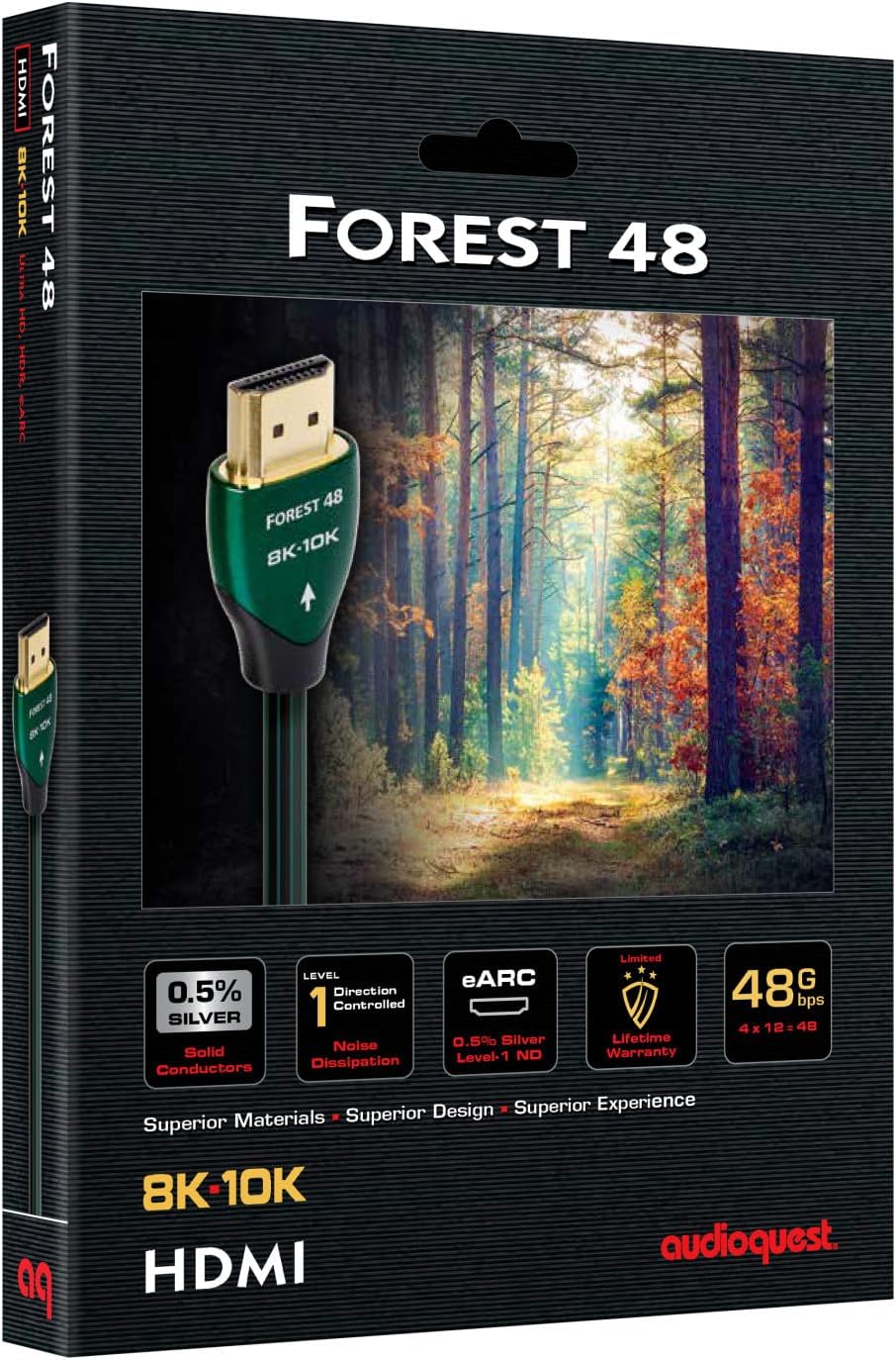 Samsung QN43QN90FAFXZA 43 Inch Neo QLED 4K QN90F Vision AI Smart TV with an AudioQuest Forest HDM48FOR225 2.25M 48G 8K-10K HDMI Digital Cable (2025)