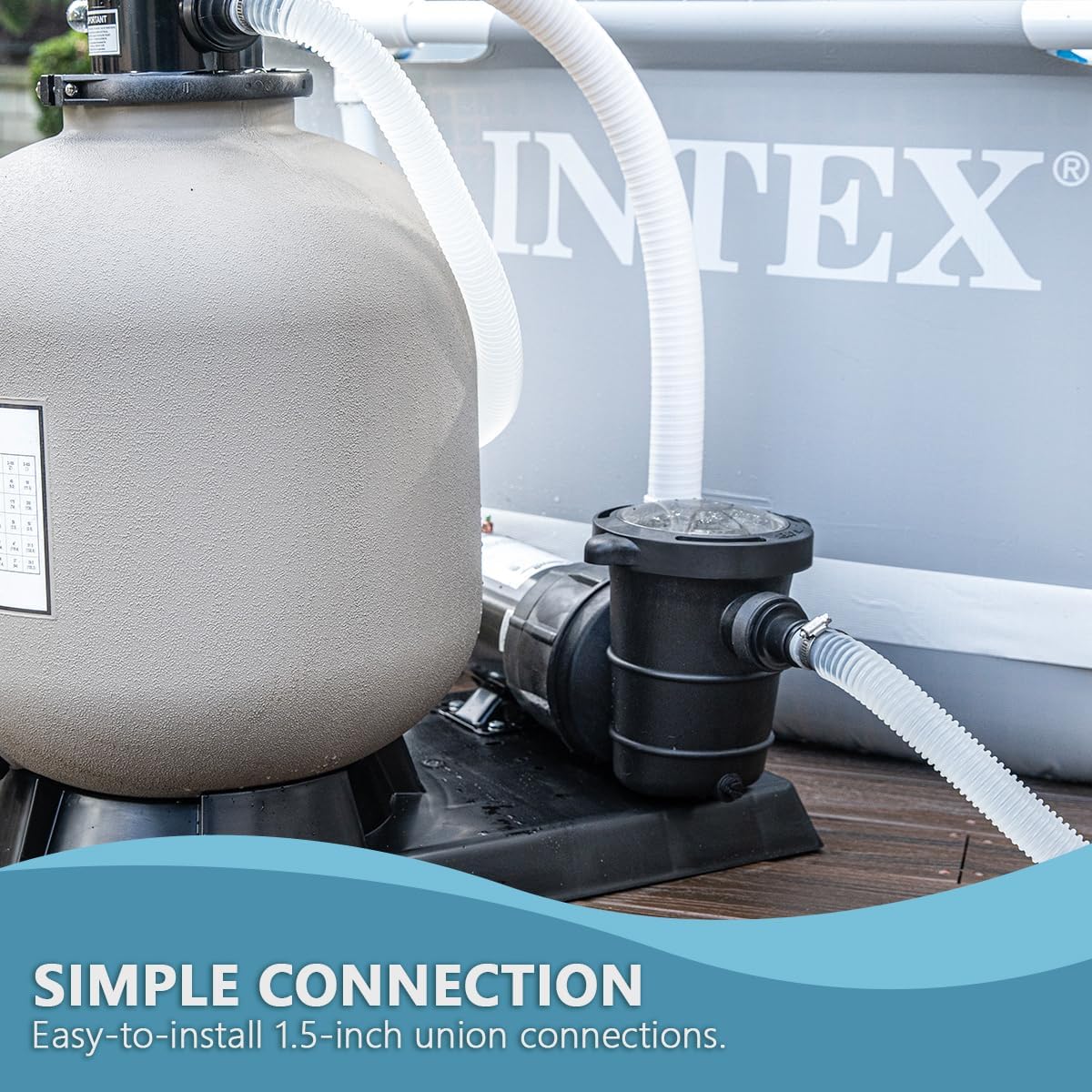 XtremepowerUS 1.5HP High Flow Pool Pump Self Prime for Above Ground Swimming Pool Spa Pump Flow 5400GPH 1.5' Large Strainer Basket Filter
