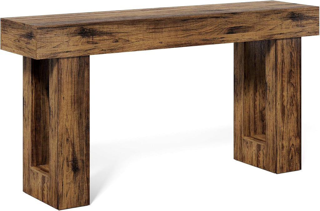 Little Tree 63 Inches Long Console Table for Entryway, Rustic Brown Sofa Table Behind Couch, Wooden Entry Table Foyer Hallway Table, Industrial Console Sofa Tables for Living Room