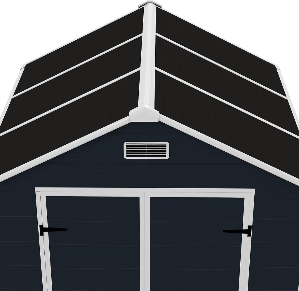 Campcraft 6x6ft Outdoor Storage Shed, Heavy-Duty Resin Plastic Garden Shed with HD Window, Waterproof UV-Resistant Tool Shed for Backyard, Patio & Lawn Equipment 12mm Thick PP Walls (6 x 6 ft)
