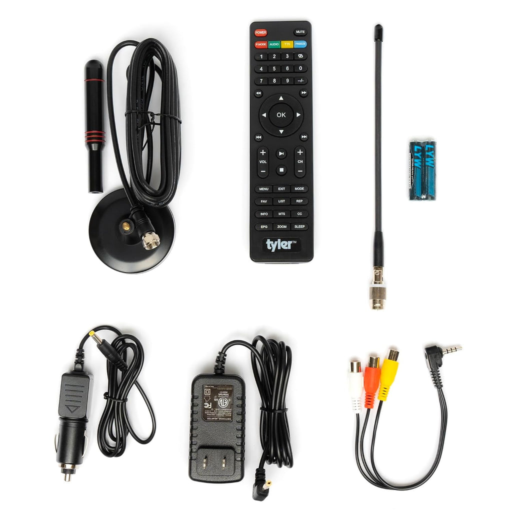 Tyler 16' Portable TV LCD Monitor Battery Powered Wireless Capability HD-TV, HDMI, USB, RCA, AC/DC, FM Radio, Car Charger, Remote Control, Built in Stand Small Mini for Car & Traveling