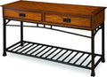 Modern Craftsman Distressed Oak Sofa Table by Home Styles 16D x 44.5W x 20H in