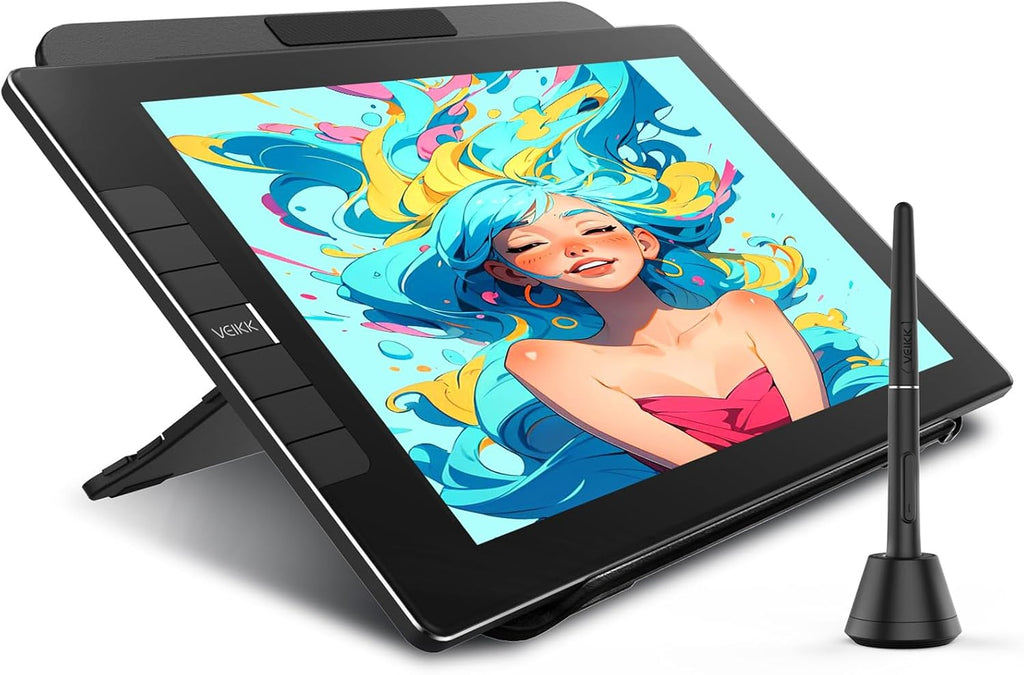 Drawing Tablet with Screen VK1200V3 11.6 inch,Graphics Tablet with Full-Laminated Screen Upgraded 16384 Pressure Sensitivity 2 Styluses,Adjustable Stand,6 Customizable Shortcut Keys