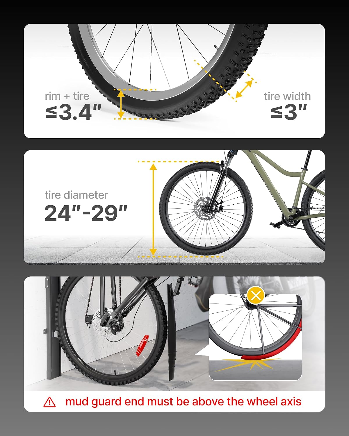 monTEK Automatic Lift Bike Rack – Fits 24-29' Tires, Heavy-Duty Vertical Wall Rack for Bicycles (Up to 71 lbs) - Effortless Lifting, Easy Install - Space-Saving Storage for Garage, Shed, BG