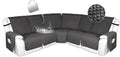 HDCAXKJ 100% Waterproof Reclining Sectional Couch Covers L Shape Recliner Sofa Cover Washable Quilted Soft Pet Dog Corner Recliner Slipcovers with Pockets (5 Seat Recliner Couch, Dark Gray)