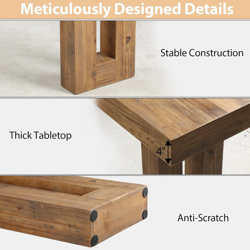 HOKYHOKY Reclaimed Solid Wood Console Table, 59' Long Farmhouse Entryway Table, Rectangular Couch Tables Behind Sofa, Accent Tables for Hallway, Entrance, Foyer, Living Room