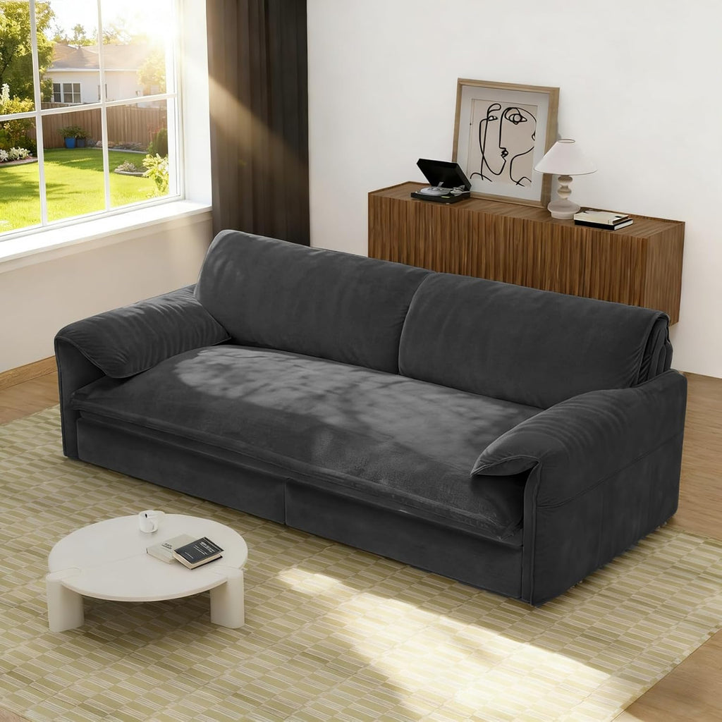 66' Convertible Pull-Out Couch Bed, Velvet 3-in-1 Queen-Size Sleeper Sofa with Storage Side Pockets, Sleeper Loveseat for Apartments, Living Rooms, Offices, RV