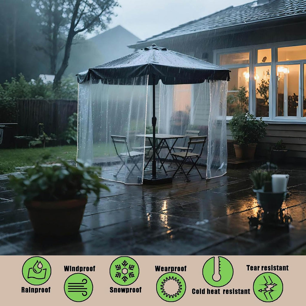 Greenhouse Plastic Sheeting 16 Mil Clear Tarps Heavy Duty Waterproof PVC Enclosure Tarpaulin with Grommets for Outdoor Porch Patio Furniture Window Cover 3x6 8x10 10x12 20x30 30x60ft(15x30FT)