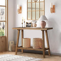 HOKYHOKY Reclaimed Solid Wood Console Table, 43.3' Farmhouse Entryway Table, Narrow Couch Tables Behind Sofa, 2 Tiers Accent Tables for Hallway, Entrance, Foyer, Living Room