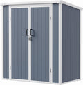 5x3 Compact Outdoor Shed with Slant Roof Design, All-Resin Build for Side Yard, Holds Lawn Equipment, Bicycles and Seasonal Items, Dark Gray