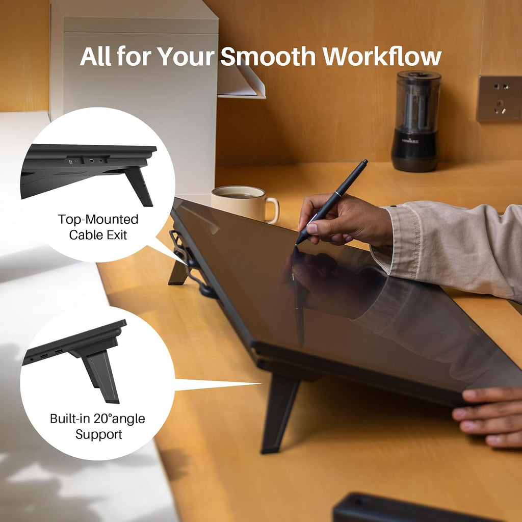 HUION KAMVAS Pro 27 4K UHD Drawing Tablet with Screen, PenTech 4.0 Battery-Free Stylus with Anti-Glare Canvas Glass 2.0 Full Laminated Graphics Tablet, 98% Adobe RGB Multi-Touch Screen for Artist