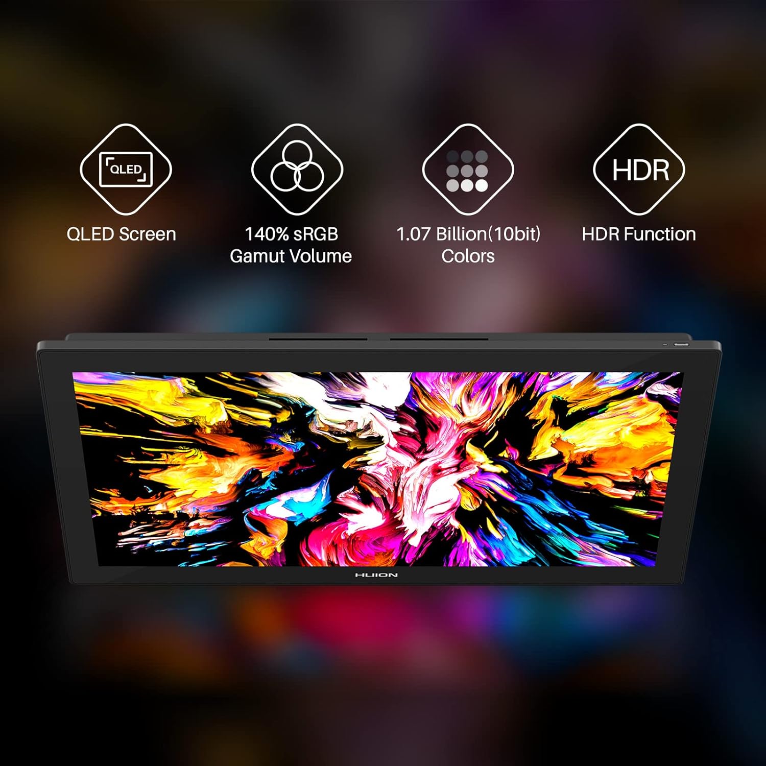 HUION Kamvas Pro 24 4K UHD Graphics Drawing Tablet with Full-Laminated Screen Anti-Glare Glass 140% sRGB - Battery-Free Stylus 8192 Pen Pressure and Wireless Express Key, 23.8 Inch Black