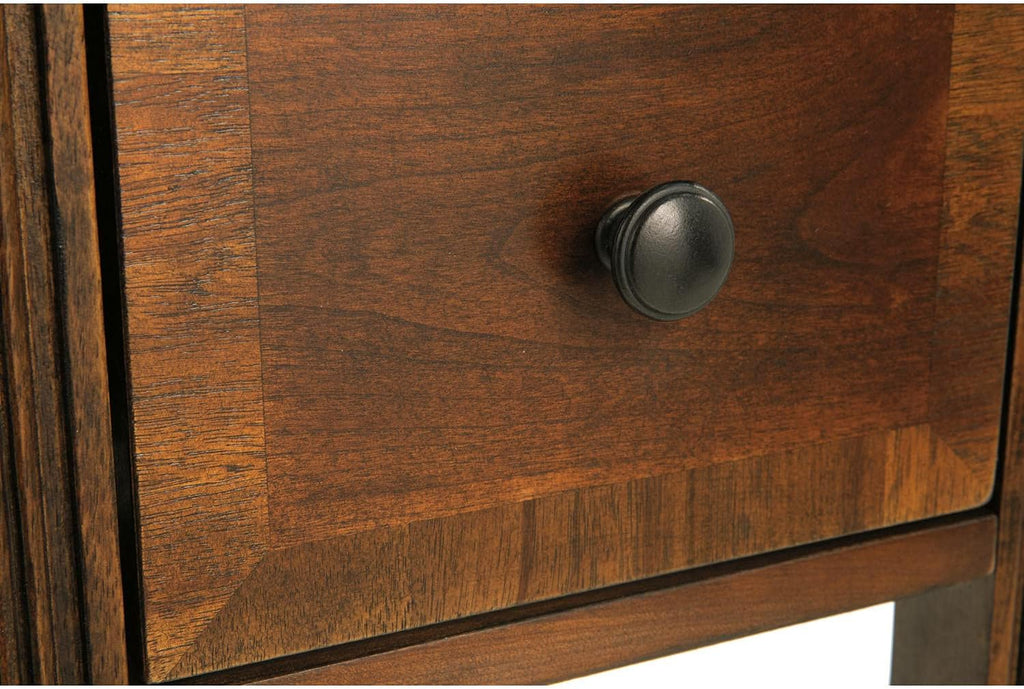 Signature Design by Ashley Breegin Chair Side End Table, 1 Drawer, 1 Fixed Shelf, Veneers, Wood, 13.13' W x 22.13' D x 23' H, Brown