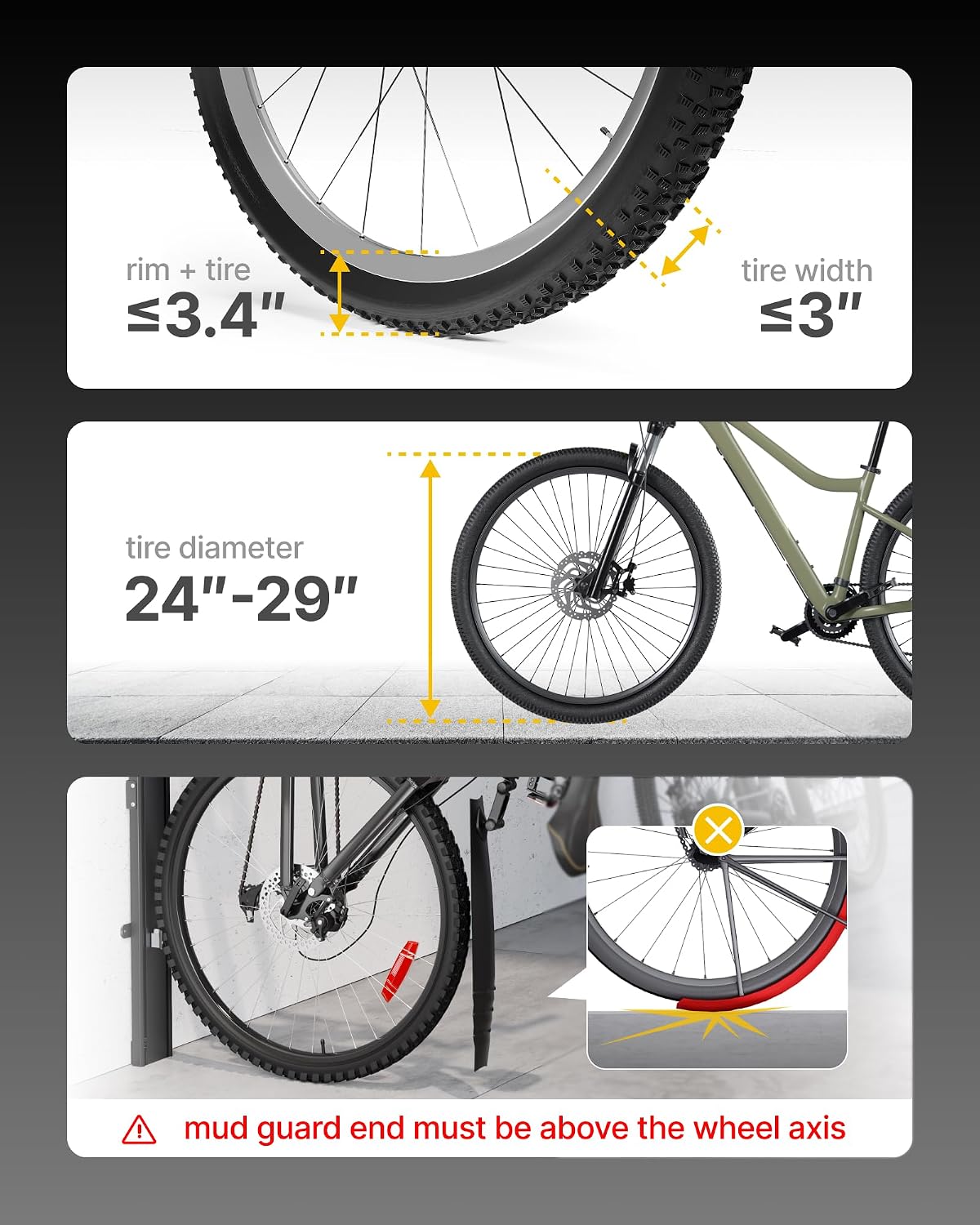 monTEK Automatic Lift Bike Rack – Fits 24-29' Tires, Heavy-Duty Vertical Wall Rack for Bicycles (Up to 71 lbs) - Effortless Lifting, Easy Install - Space-Saving Storage for Garage, Shed, BO