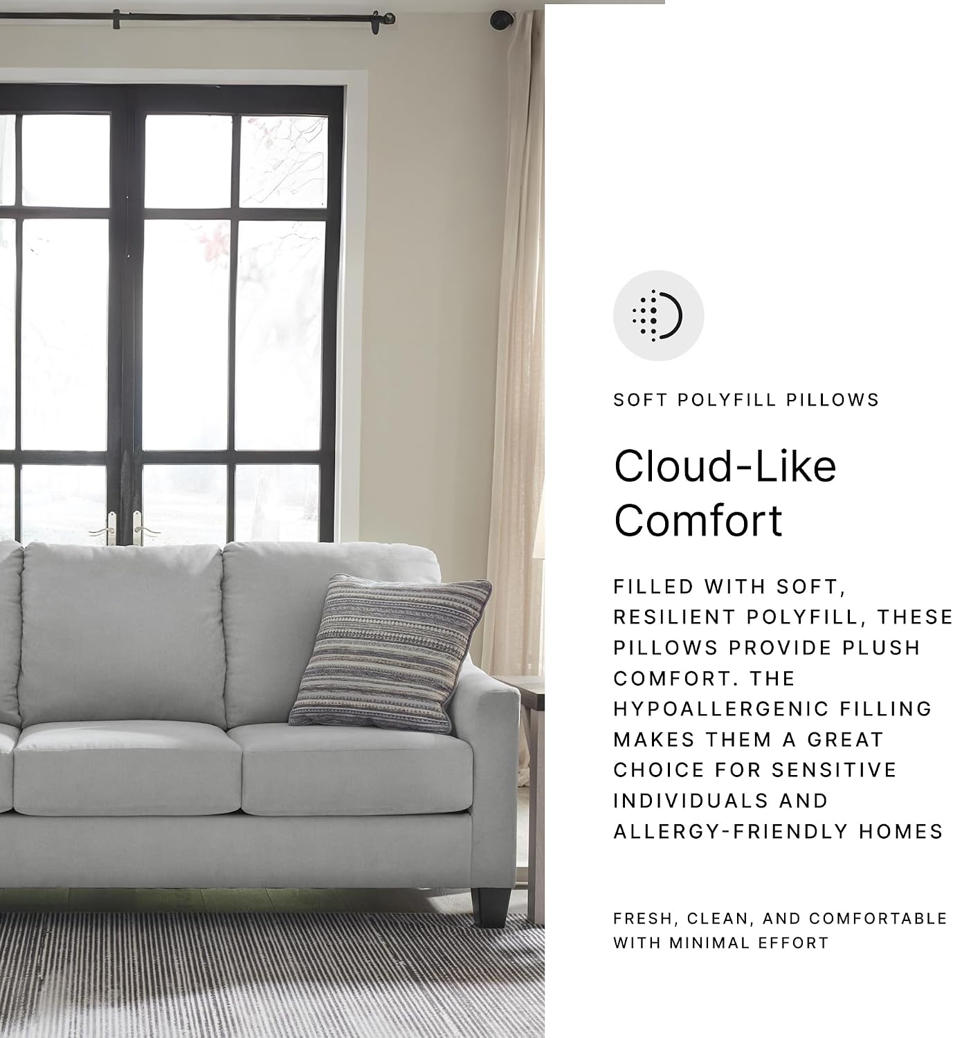 Signature Design by Ashley Adlai Casual Sofa with 2 Toss Pillows, Light Gray