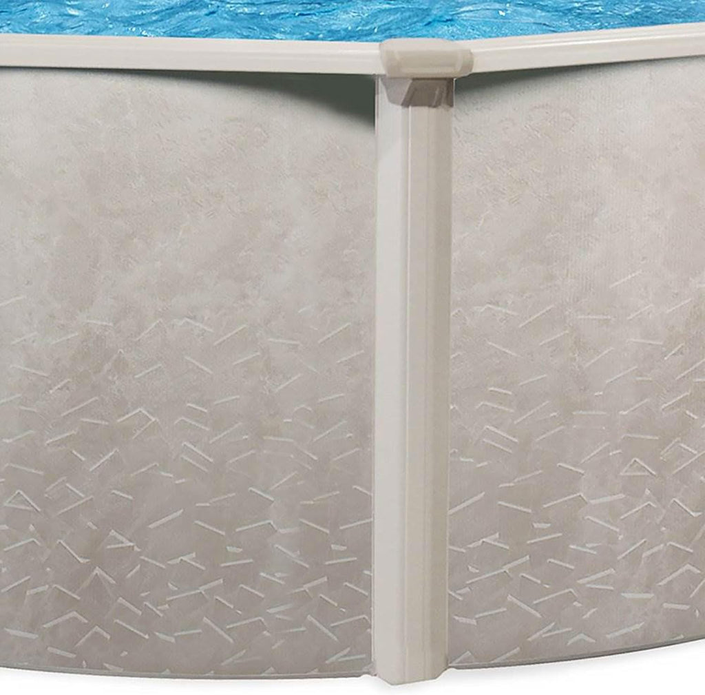 Aquarian Phoenix 18-Foot x 52-Inch Round Above Ground Swimming Pool – Easy to Assemble Backyard Family Water Recreation with Steel Frame & Metal Wall