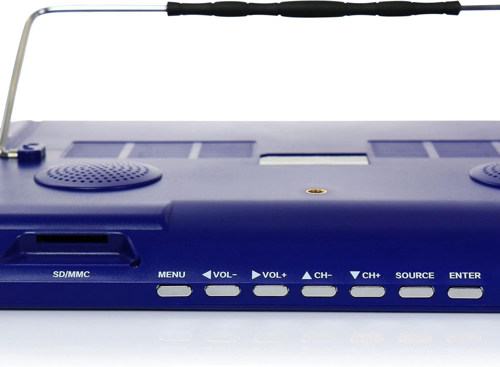 Trexonic Portable Rechargeable 14 Inch LED TV with HDMI, SD/MMC, USB, VGA, AV in/Out and Built-in Digital Tuner, Blue