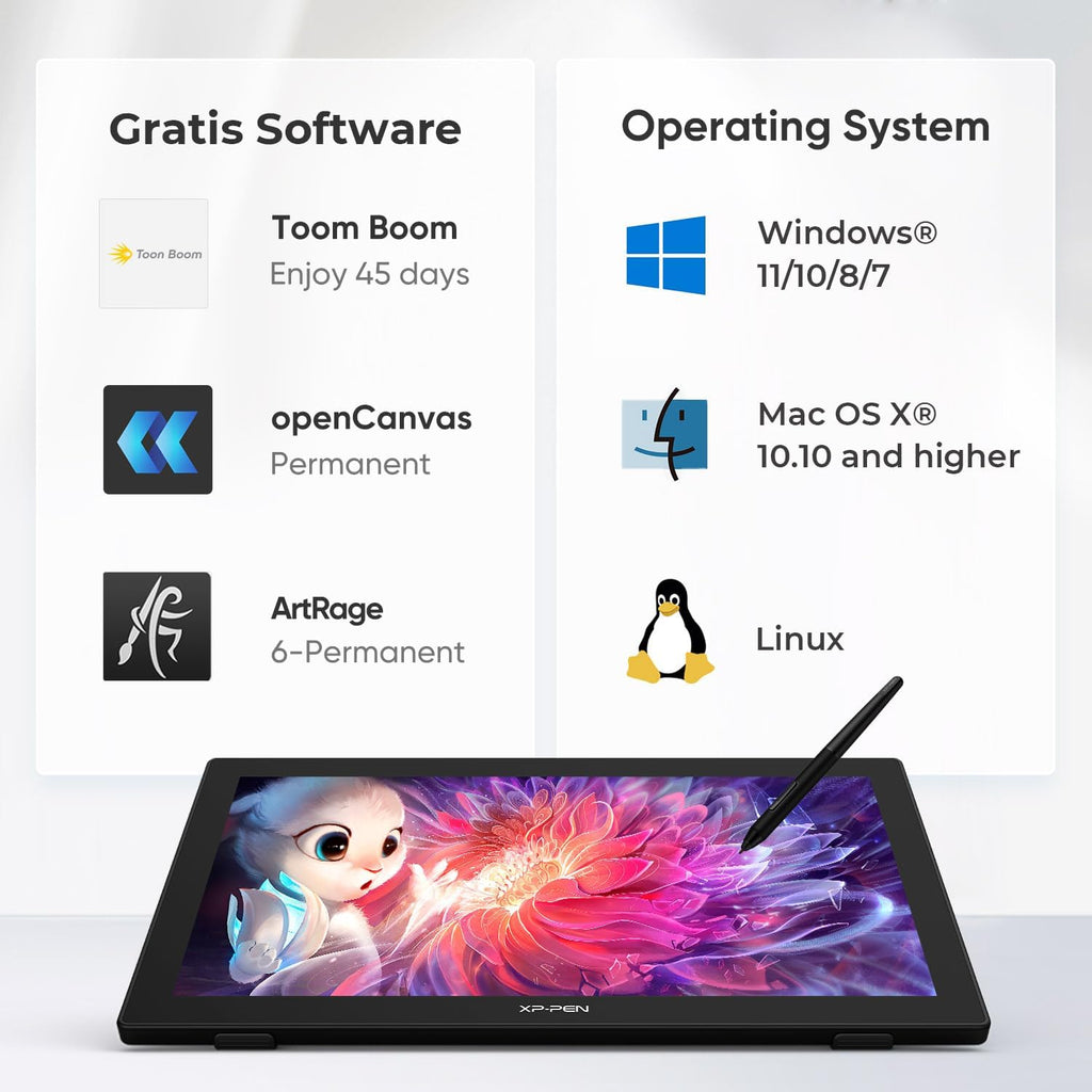 XPPen 21.5 Inch Drawing Tablet with Screen 122% sRGB, Artist 22 2nd IPS Graphics Tablet with 8192 Levels Battery-Free Stylus, Pen Display with Adjustable Stand, AG Film for Windows, Mac, Chrome, Linux
