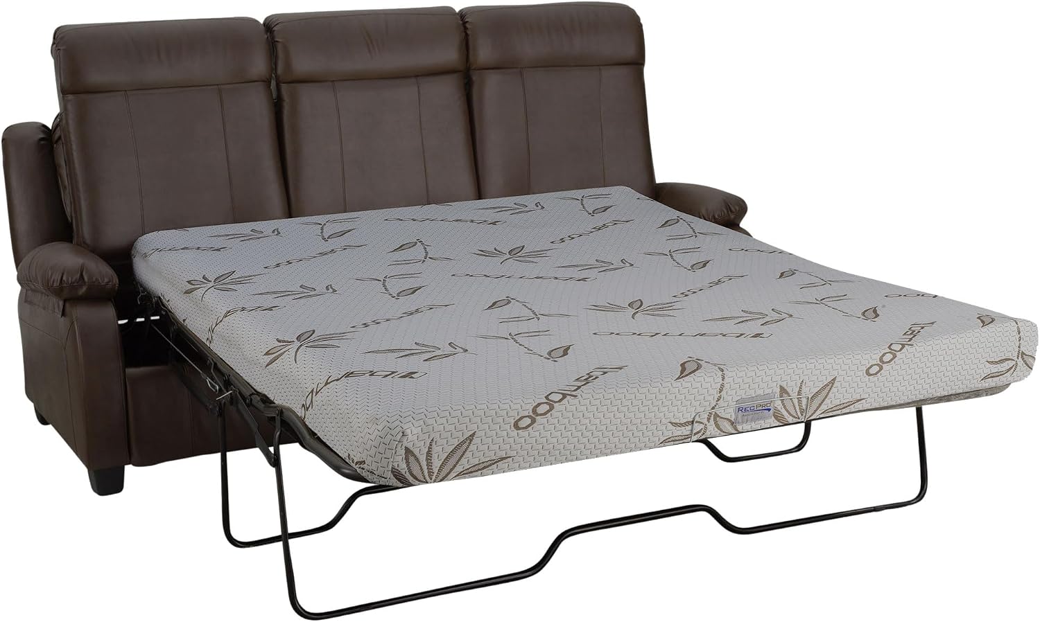 RecPro Charles Collection | 80' RV Hide A Bed Loveseat | Memory Foam Mattress | RV Sleeper Sofa | Pull Out Couch | RV Furniture | RV Loveseat | RV Living Room (Slideout) Furniture | Chestnut