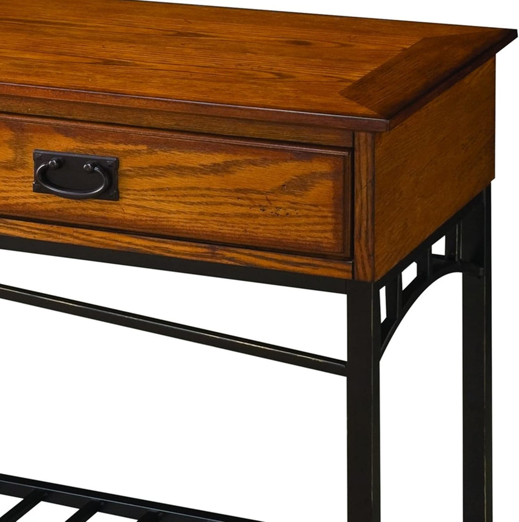 Modern Craftsman Distressed Oak Sofa Table by Home Styles 16D x 44.5W x 20H in