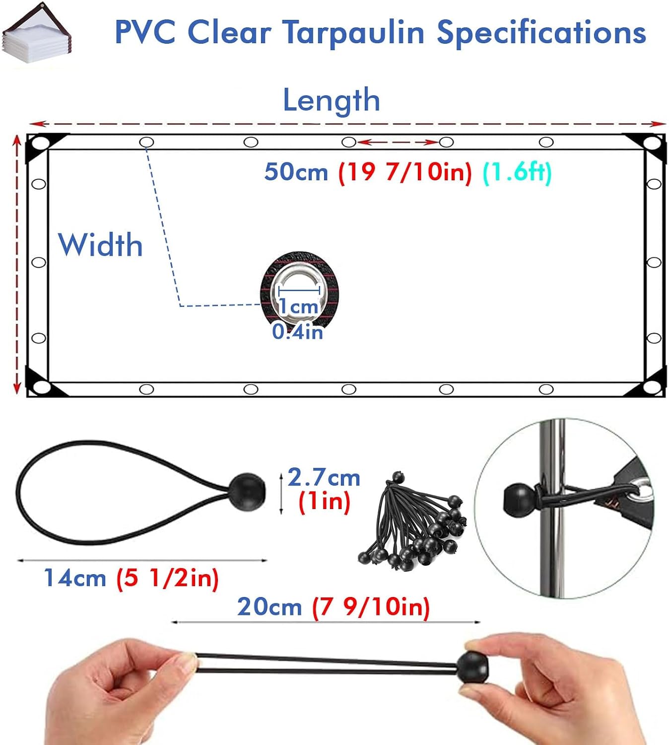 Windproof Snowproof Shed Cloth with Rope, 10x28 FT Tarps Clear Tarpaulin Waterproof Furniture Caravan Cover, with Grommets Rope for Henhouse Camping Deck Porch Patio Gazebo Curtains