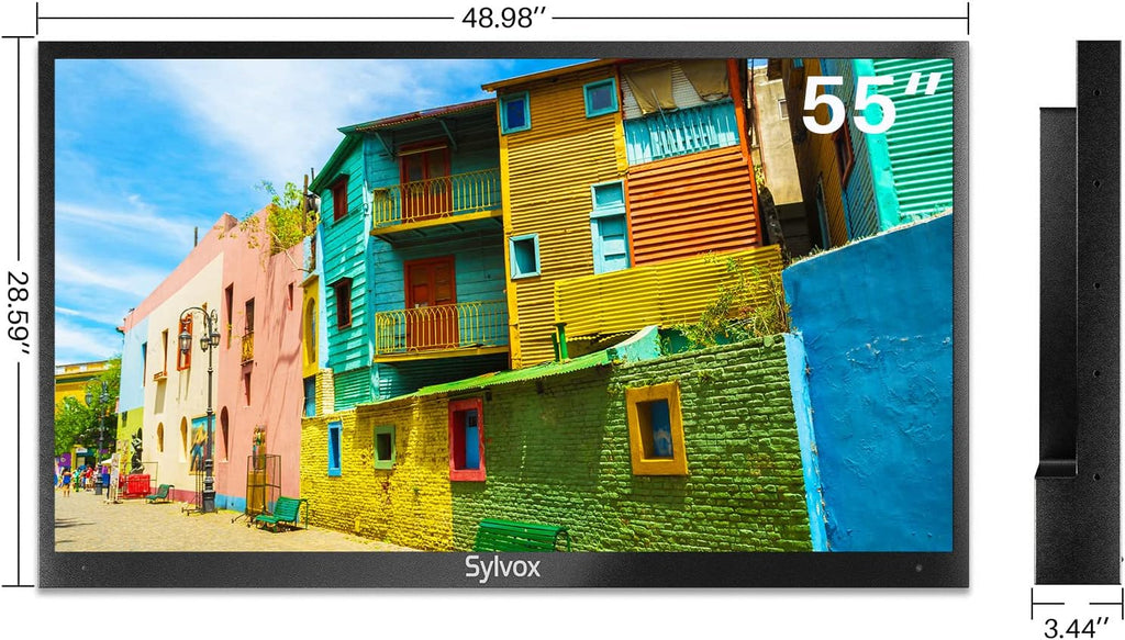 SYLVOX 55 Inch Outdoor Smart TV QLED 4K UHD Waterproof TV, 2000NIT High Brightness Built-in Google Assistant Anti-Glare, Suitable for Outdoor Shaded to Bright Light Areas (PoolproQLED Series)