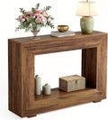 LITTLE TREE 47 Inches Console Table, Sofa Table with Storage, Modern Entryway Table for Hallway, Narrow Long Sofa Entryway Table for Living Room, Brown
