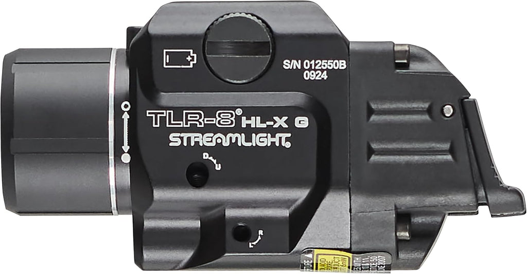 Streamlight 69475 TLR-8 HL-X G USB 1000-Lumen Weapon Rail-Mounted Rechargeable Tactical Flashlight with Integrated Green Aiming Laser, Includes Key Kit, Tool, and Rechargeable Battery, Black